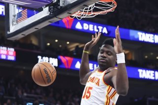 Clint Capela terminera la saison avec Atlanta. KEYSTONE/AP/Rob Gray